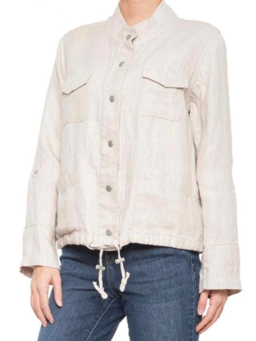C&C California Linen Jacket Beige S Small EUC $100